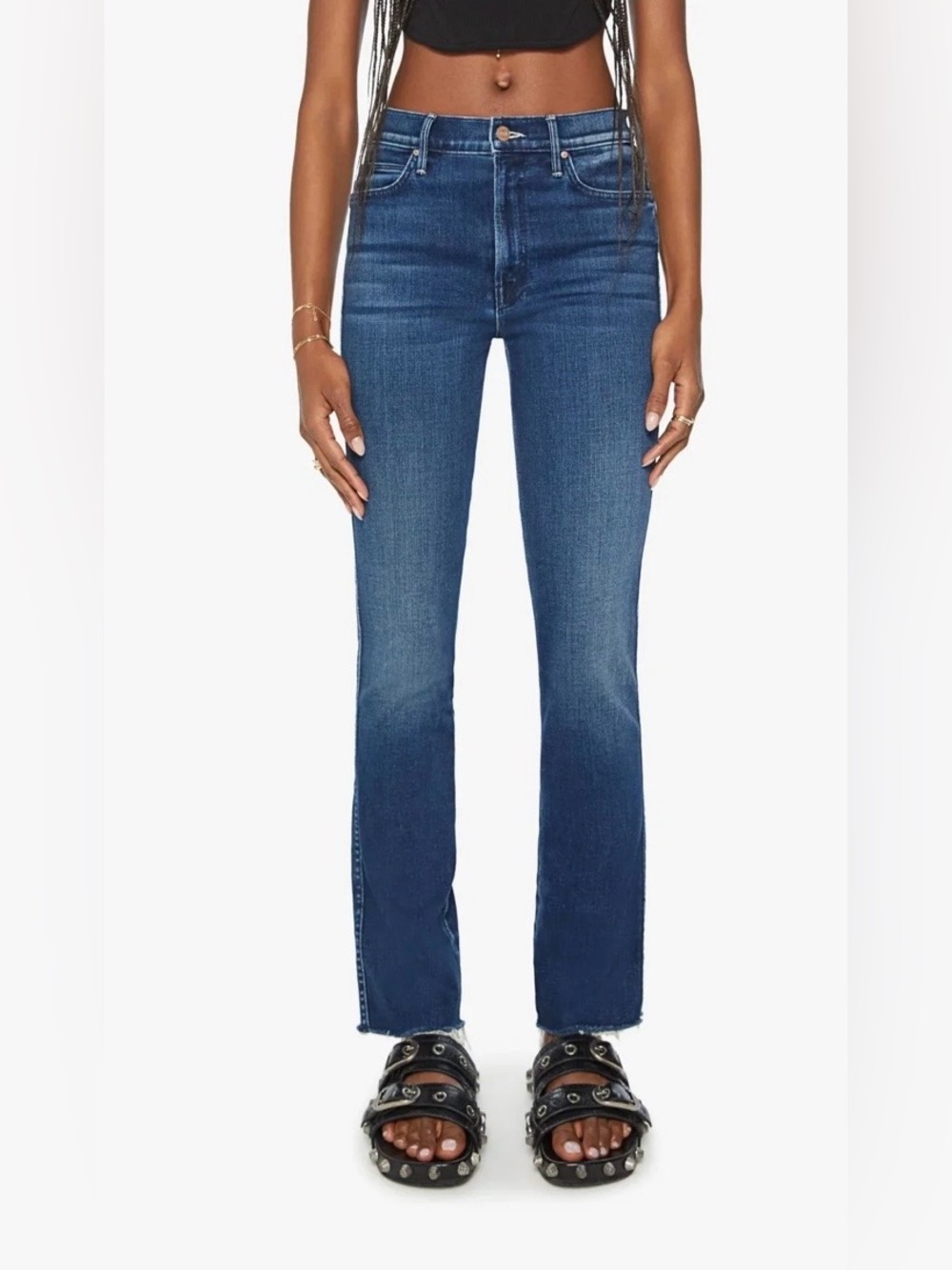 NWT Mother Denim Rascal High Waisted Fray Sake to Me Jeans size 33